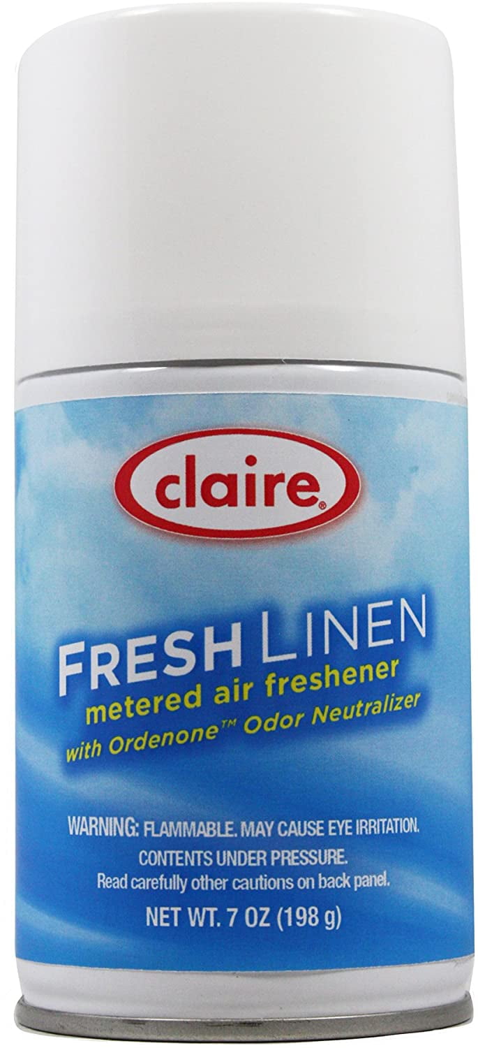 Claire C-110 7 Oz. Fresh Linen Metered Air Freshener Aerosol Can (Case of 12)