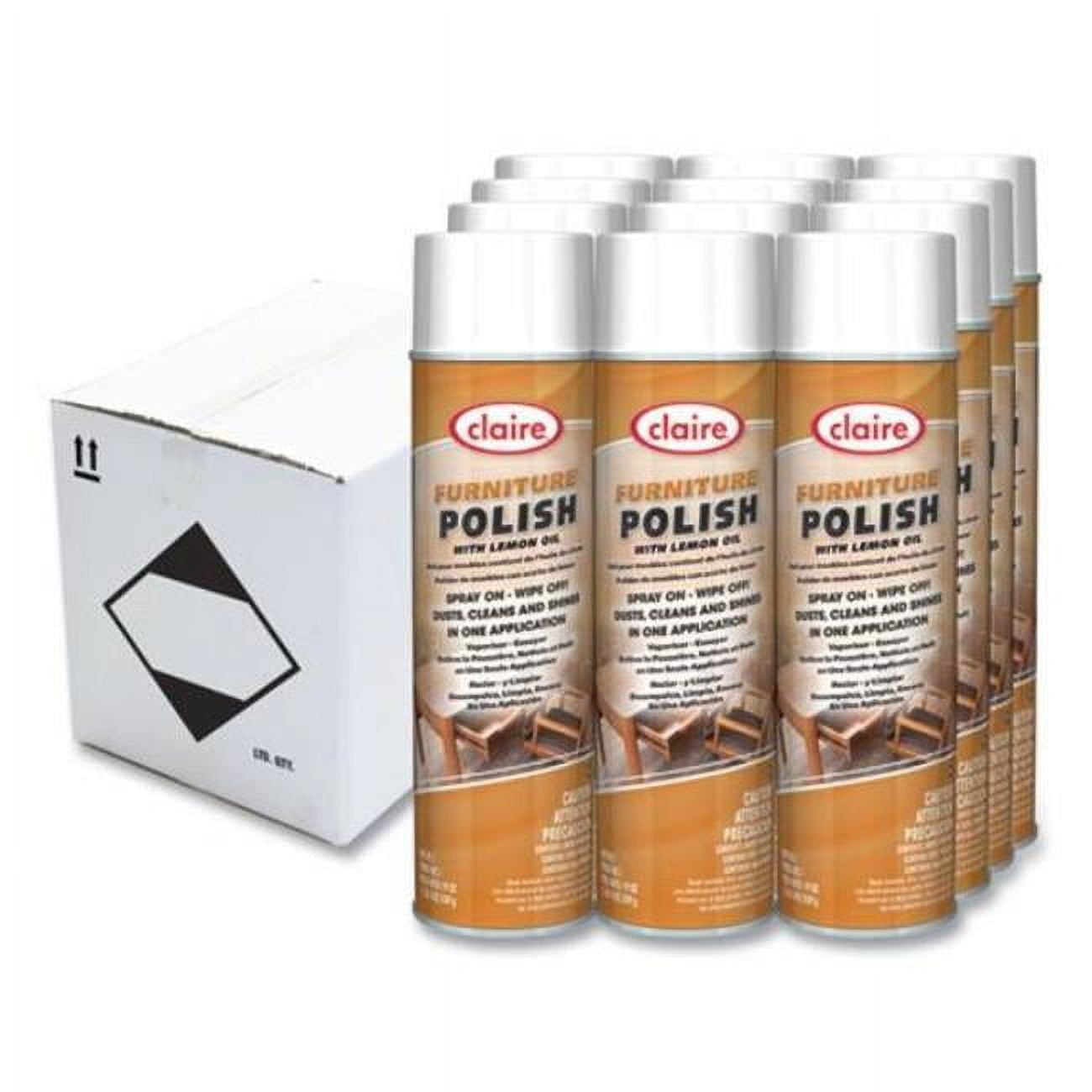 Claire CGC811 19 oz Furniture Polish with Lemon Oil Pack of 12