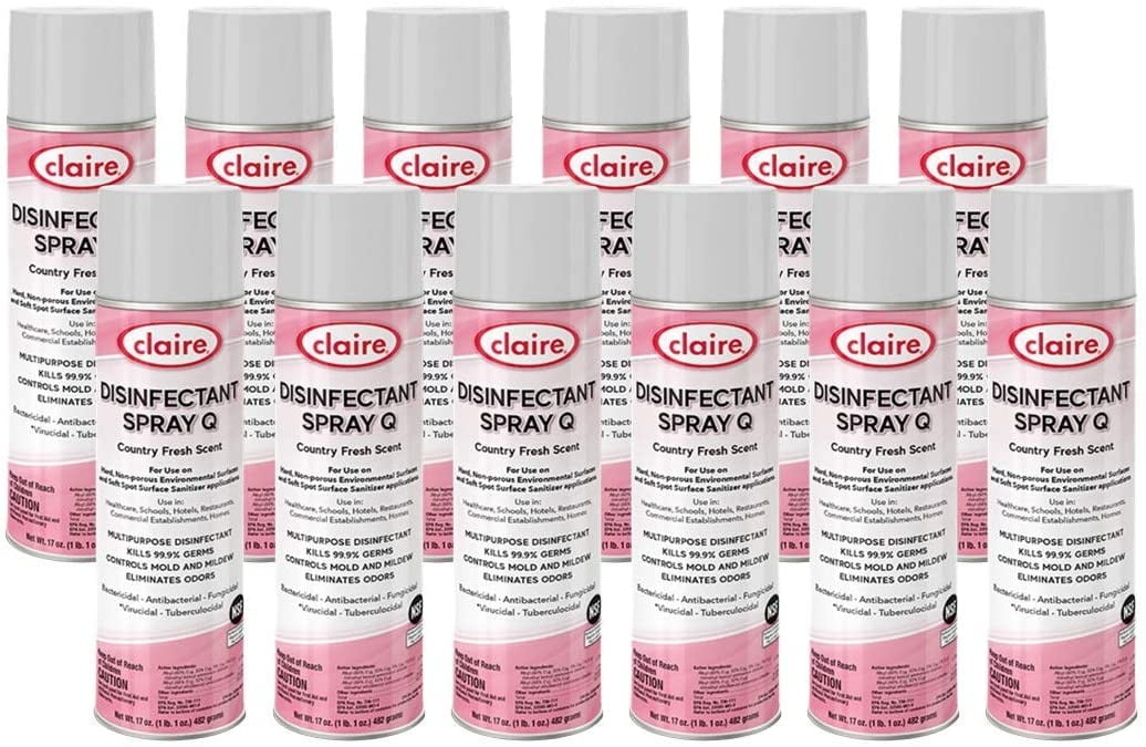 Claire CL100112pk Disinfectant Spray Q Country Fresh Scent; 17 Oz. 12