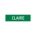 thumbnail image 1 of Claire Girls Children Name Letter Printed Plaque Decoration Label Indoor Outdoor Unique Wall Novelty Aluminum Metal Sign 4"x13.5", 1 of 1