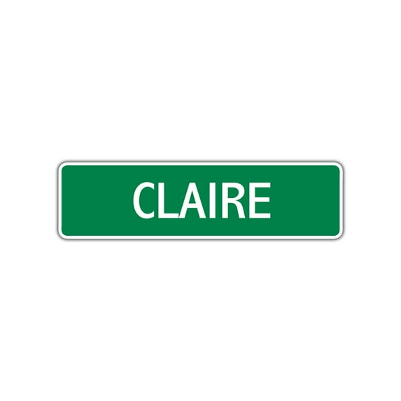 Claire Girls Children Name Letter Printed Plaque Decoration Label Indoor Outdoor Unique Wall Novelty Aluminum Metal Sign 4"x13.5"