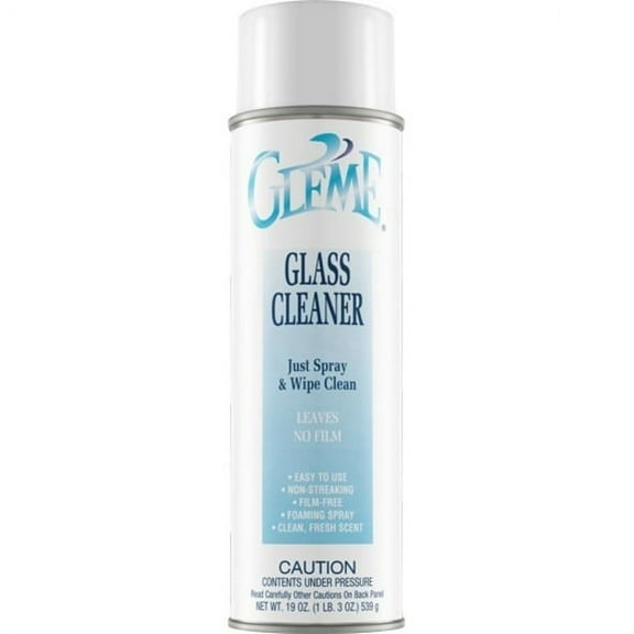 Claire Gleme Glass Cleaner, Fresh Scent, 19 oz Aerosol Spray, Dozen
