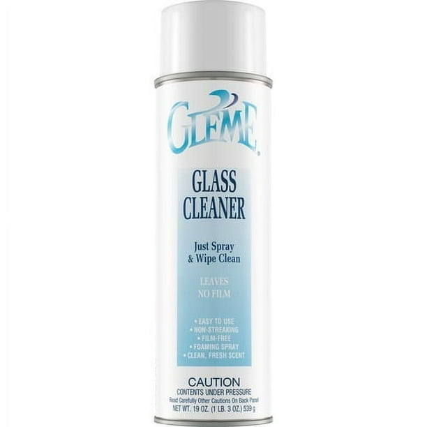 Gleme Glass Cleaner, Fresh Scent, 19 oz Aerosol Spray, Dozen