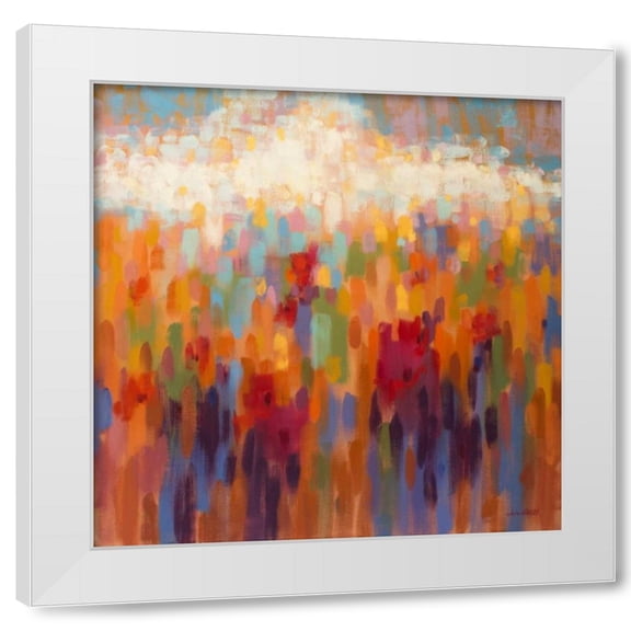 Claire Hardy 4x14 White Modern Wood Framed Wall Art Titled - Poppy Mosaic