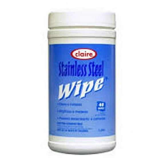 Claire Manufacturing & NPPC CL993 PE Stainless Steel Cleaner Wipes, 40 Count - Case of 6