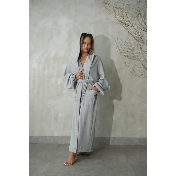 Claire Smith Designs by Claire Smith Designs Big & Tall Bath Robe, Gray 1-Pack