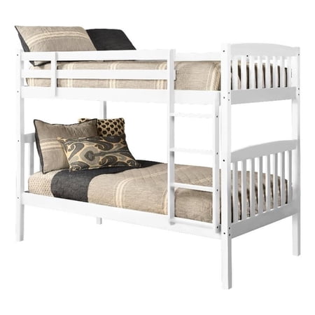 Claire Twin over Twin Wood Bunk Bed in White-Mattresses Not Included