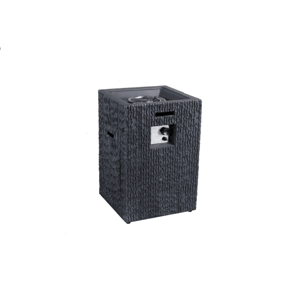 Claire and Barry Outdoor Propane Fire Pit Column, Magnesium oxide (MGO) frame, Weather-resistant, Black