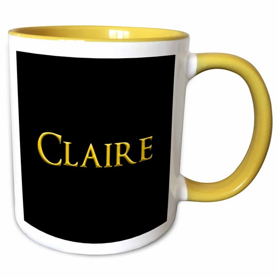 Claire popular, common woman name in the USA. Yellow on black 11oz Two-Tone Yellow Mug mug-339492-8