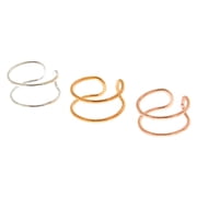 Claires 3 Pack Mixed Metal Wire Ear Cuffs