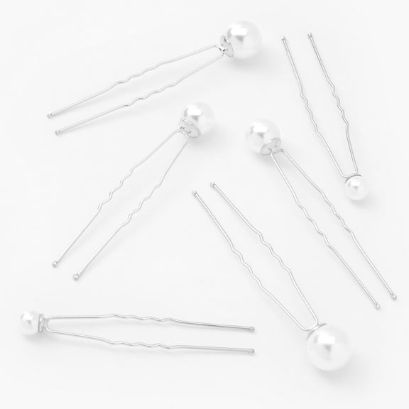 Claire's 6-Pack Pearl Stud Bobby Hair Pins
