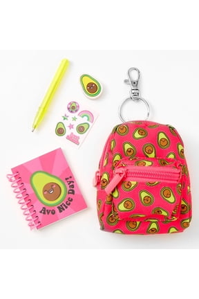 Accessories Stationery Kit with Pink Avocado Theme Includes Backpack, Little Notebook, and More