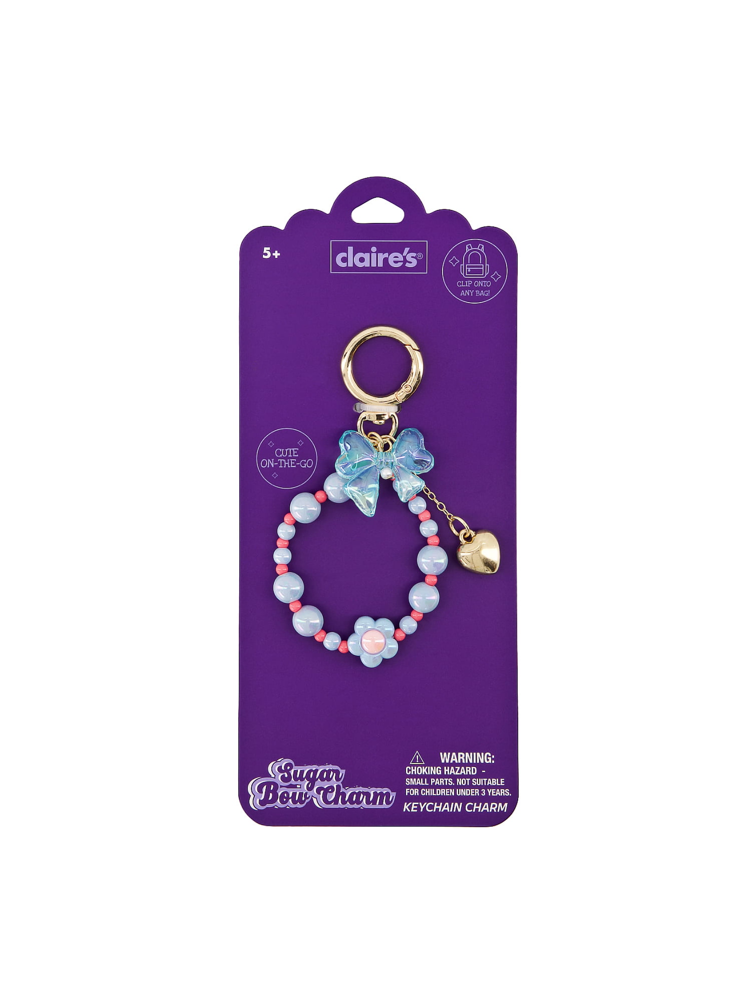 Claire's Bag Charm - Blue Bow