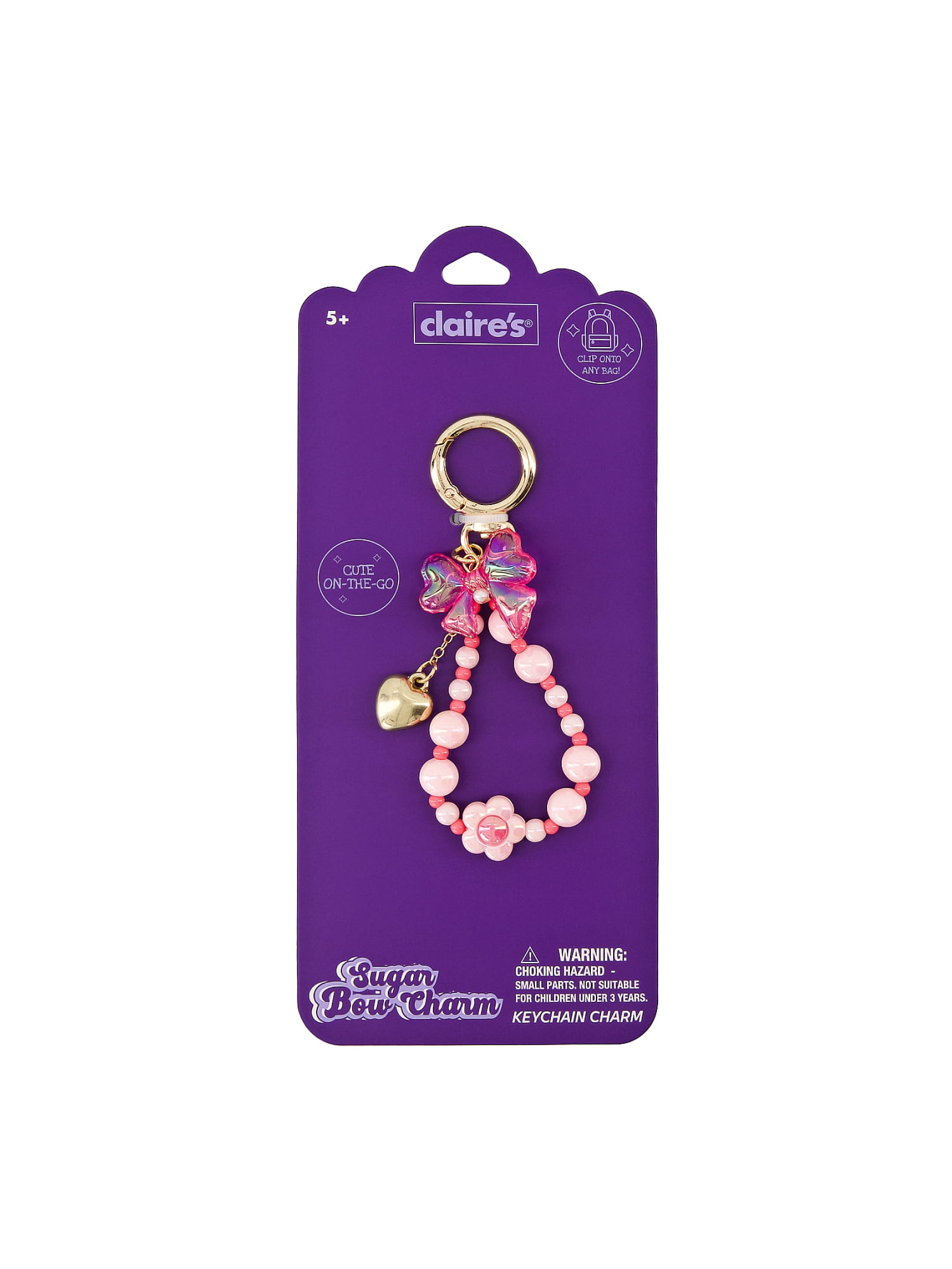 Claire's Bag Charm - Pink Bow