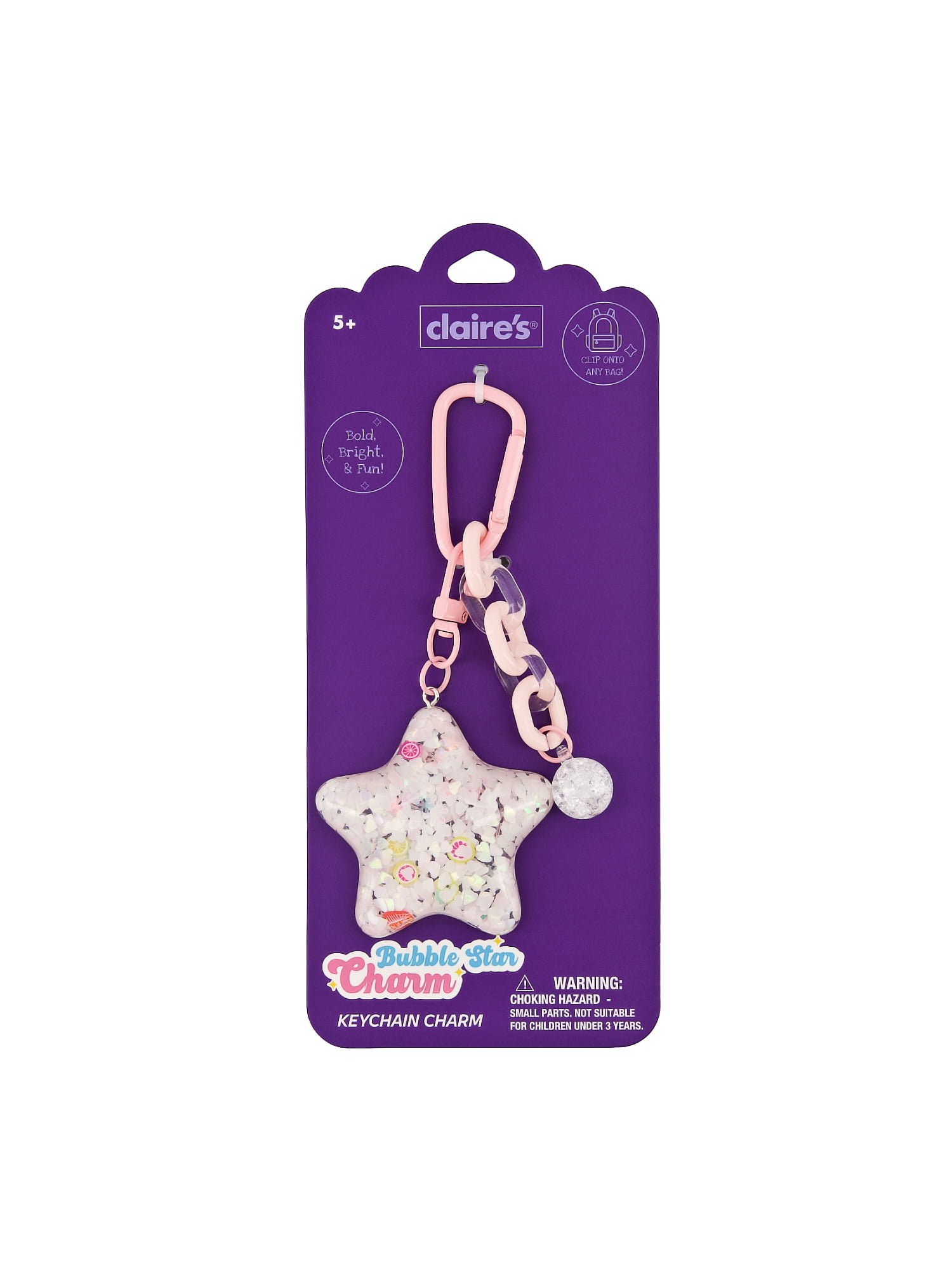 Claire's Bag Charm - Pink Star