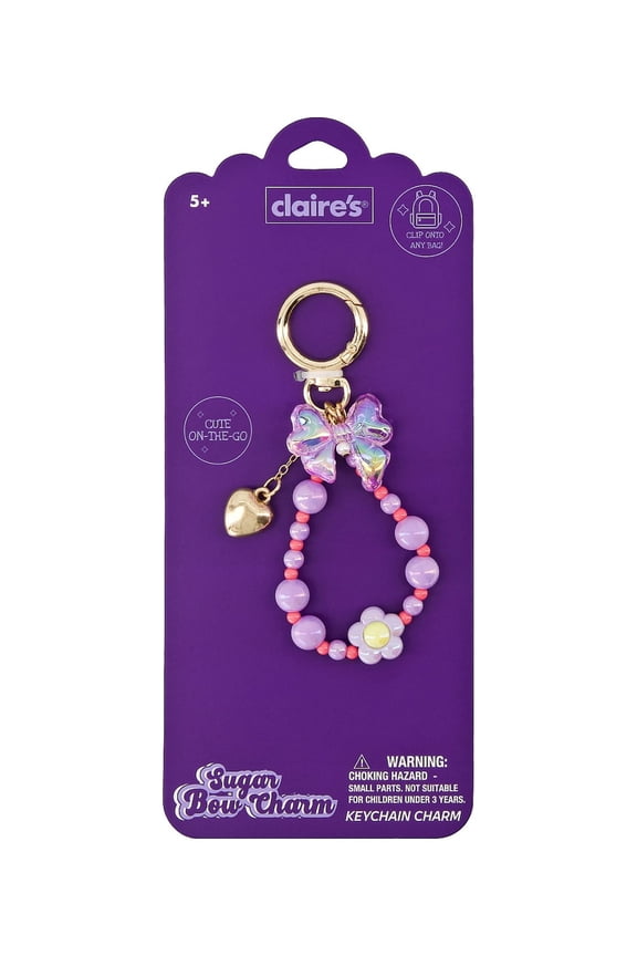 Bag Charm - Purple Bow