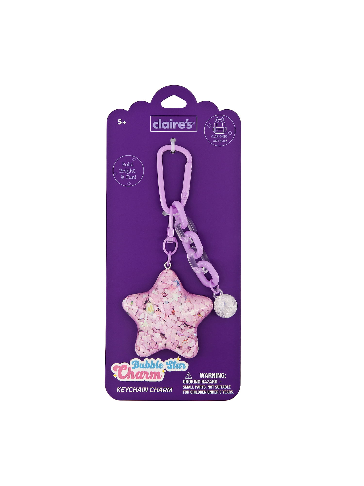Claire's Bag Charm - Purple Star