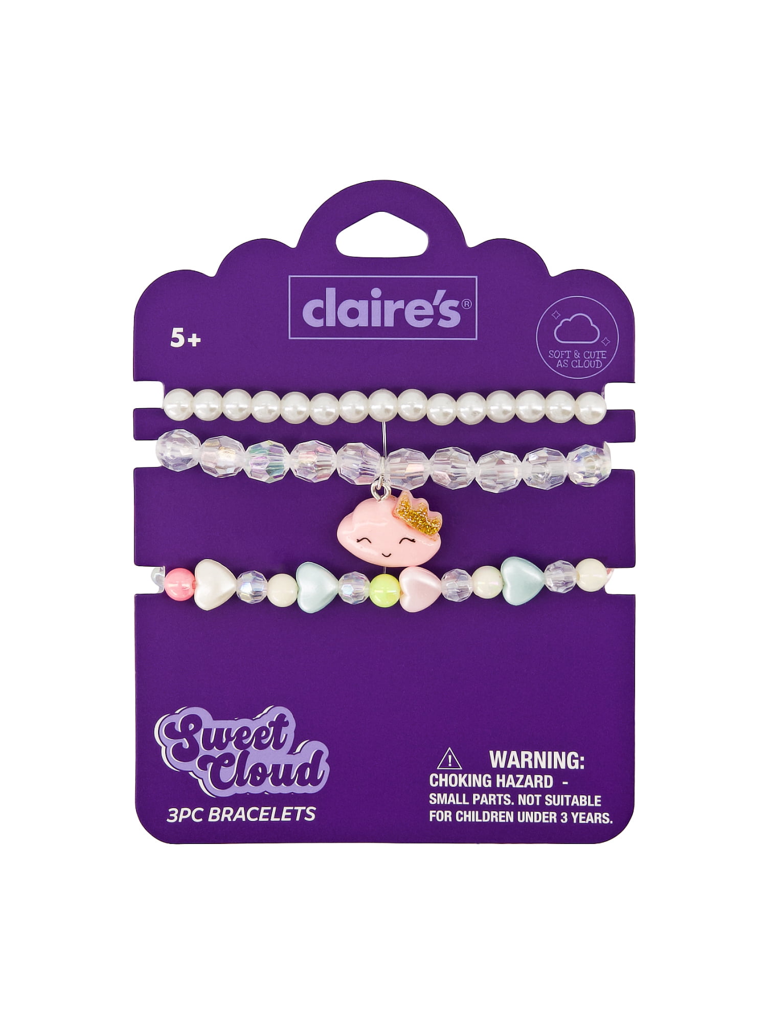 Claire's Best Friends Bracelet Set - Cloud, 3pcs