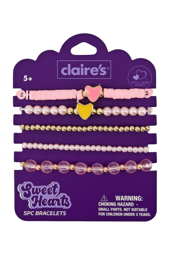 Best Friends Bracelet Set - Hearts, 5pcs