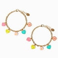 thumbnail image 1 of Claire's Best Friends Love Hearts Charm Bracelets, Gold-tone, Metal, 6" Extender, 2 Pack, 1 of 4