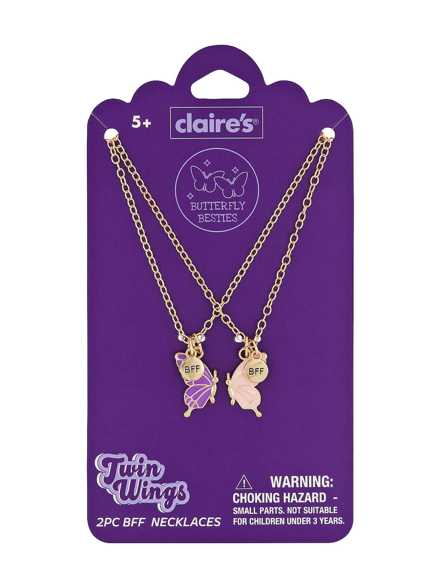 Claire's Best Friends Necklace Set - Butterfly, 2pcs