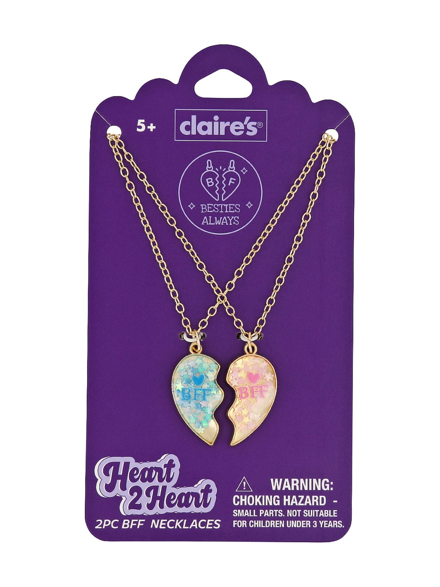 Claire's Best Friends Necklace Set - Heart, 2pcs