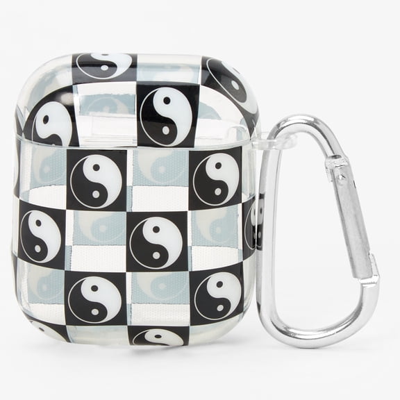 Claire's Black & White Yin Yang Silicone Earbud Case Cover - Compatible With Apple AirPods