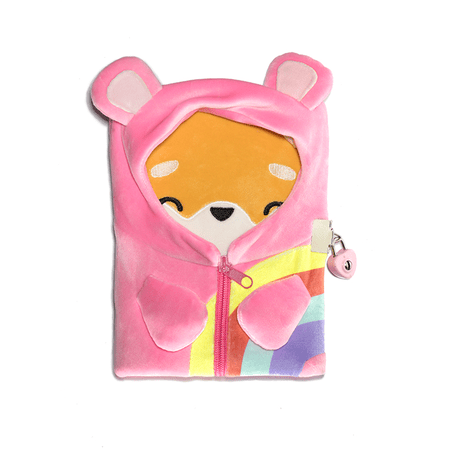 Claire's Children's Corgi Dressed Up Plush Diary with 100 Ruled Pages - Lock and Key