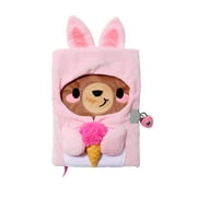 Claires Childrens Pink Bear Dressed up as a Bunny Diary - Lock and Key, 100 Pages