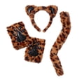 thumbnail image 1 of Claire's Classic Faux Fur Cat Dress Up Set with Leopard Tail, Wrist Cuffs and Headband, Black Glitter, 4-Pieces, 1 of 4