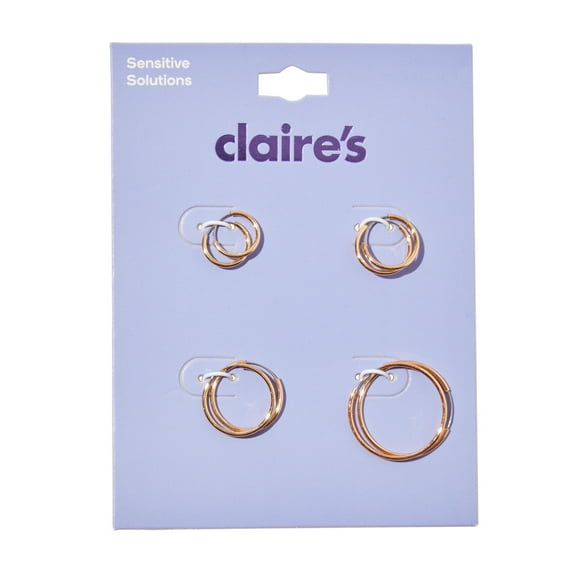 Claire's Teen Girls Classic Gold Hoop Earrings - 5, 10, 15, and 20 mm in Size, 4-Pairs
