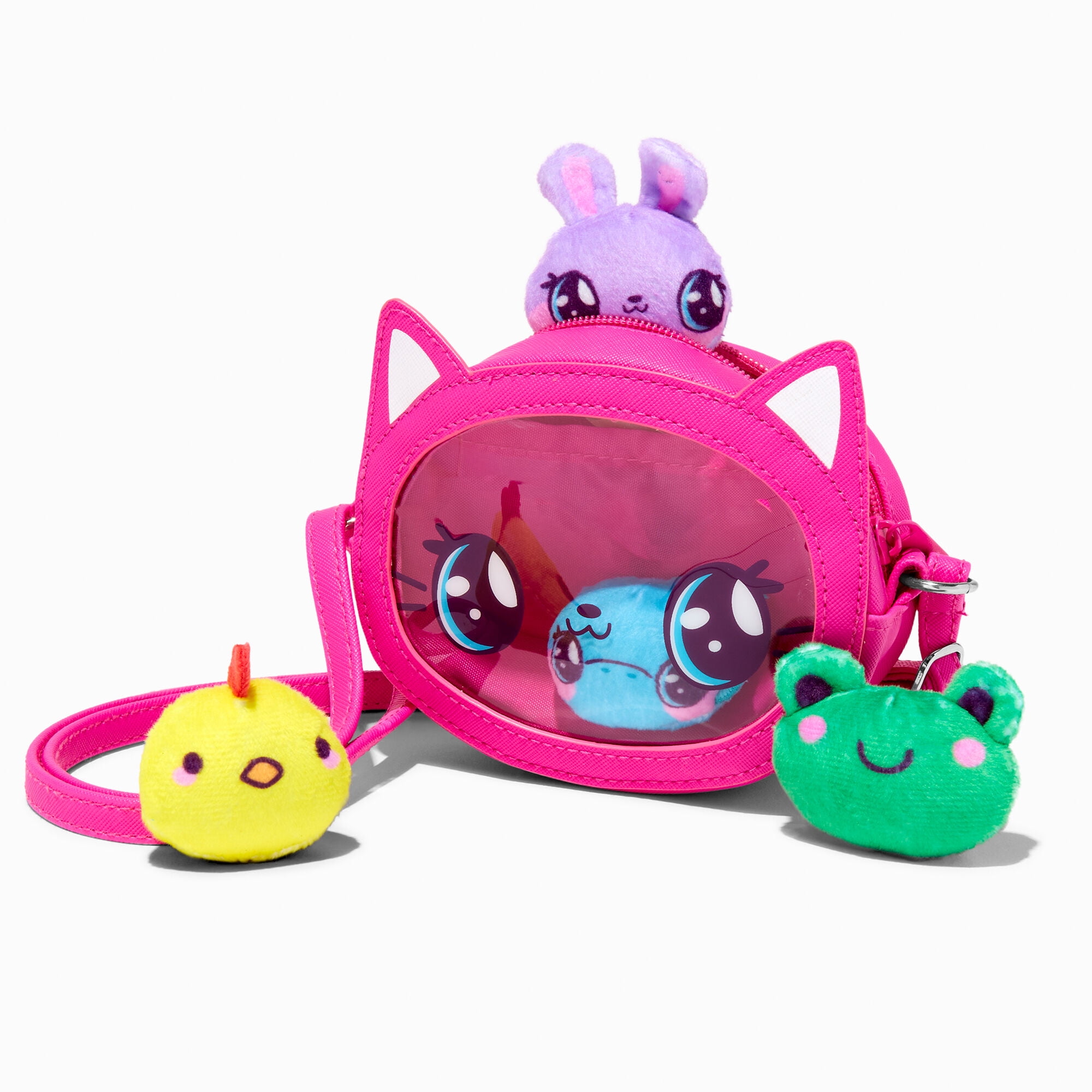 Claire s Club Cat Polyester Crossbody Bag Hot Pink Designed for Little Girls Ages 3 to 6 Walmart