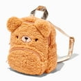 thumbnail image 1 of Claire's Club Furry Mini Backpack for Girls Age 3-6 - Little Girl Purse Cute Soft Accessory Kids Small Backpack Toddler Preschool Bookbag - Sherpa Teddy Bear Adjustable Straps 8x8x2, 1 of 2