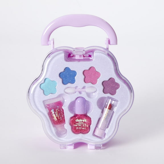 Claire's Club Little Girl Lilac Flower Makeup Kit with Carrying Handle, Chilren's