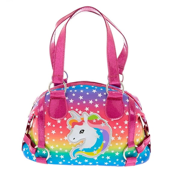 Claire's Club Little Girl Rainbow, Stars and Unicorn Glitter Handbag for girls ages 3 to 6