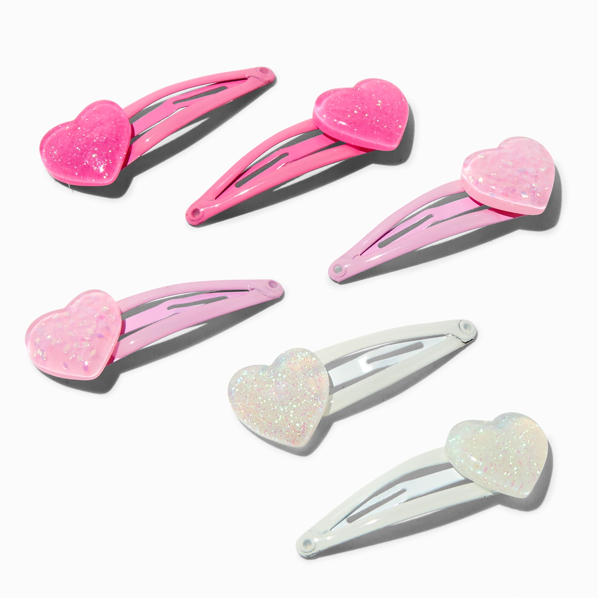 Claire's Club Little Girls Pink and White Heart Charm Hair
