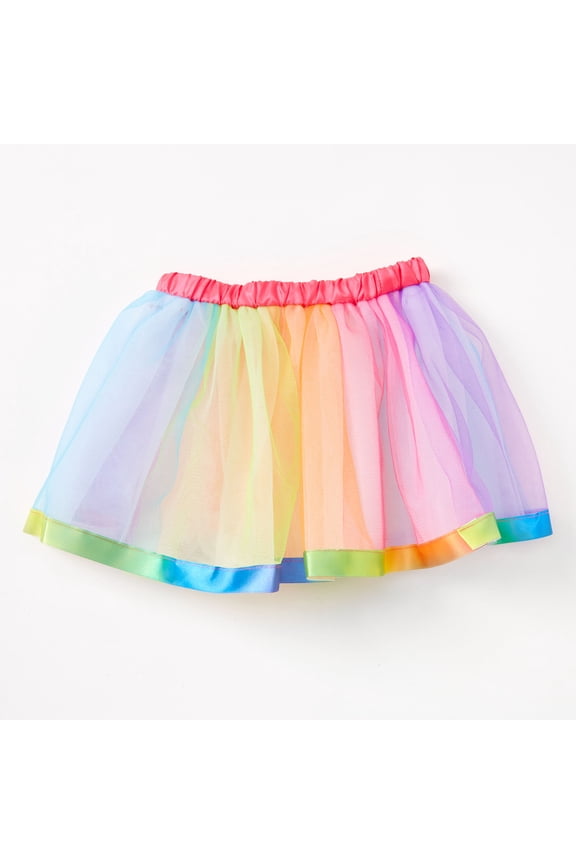 Club Satin Trim Rainbow Tulle Tutu