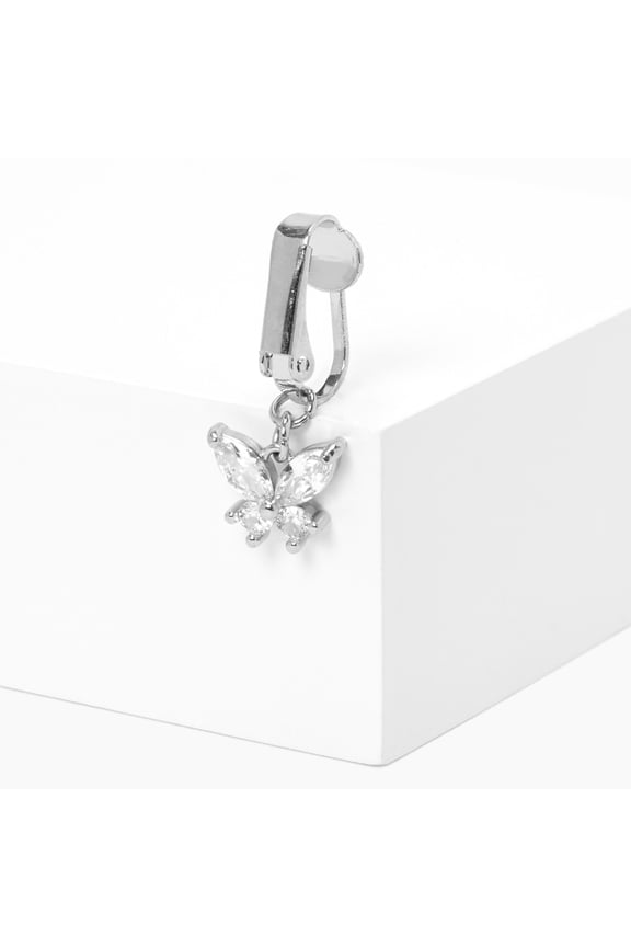 Crystal  Gemstone Butterfly Clip-on Faux Belly Ring Female, Teen