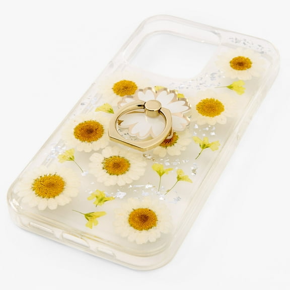 Claire's Daisy Ring Holder Protective Phone Case - Fits iPhone 13/13 Pro
