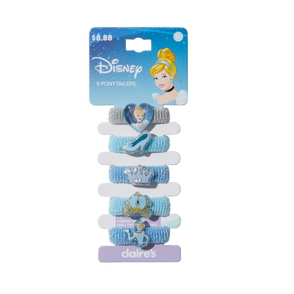 Claire's Disney Cinderella Little Girl Ponytailers with Charms, 5-Pack