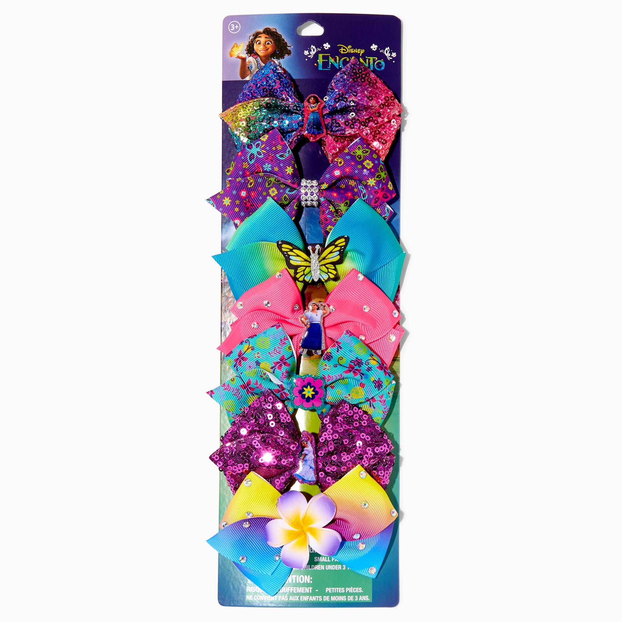 Claire's Disney Encanto Glitter Hair Bow Clips - 7 Pack