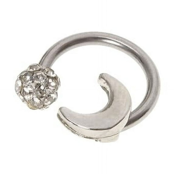 Claire's Exclusive Hoop Cartilage Earring with Moon and Gemstone Stud Sphere