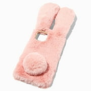 Claires Furry Pink Bunny Protective Phone Case - Fits iPhone  12 Pro Max