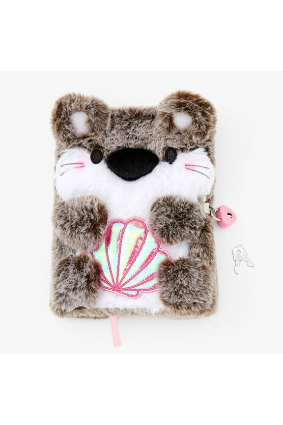 Fuzzy Otter Lock Journal Dimensions: 6" W x 8" H x 1.5" D