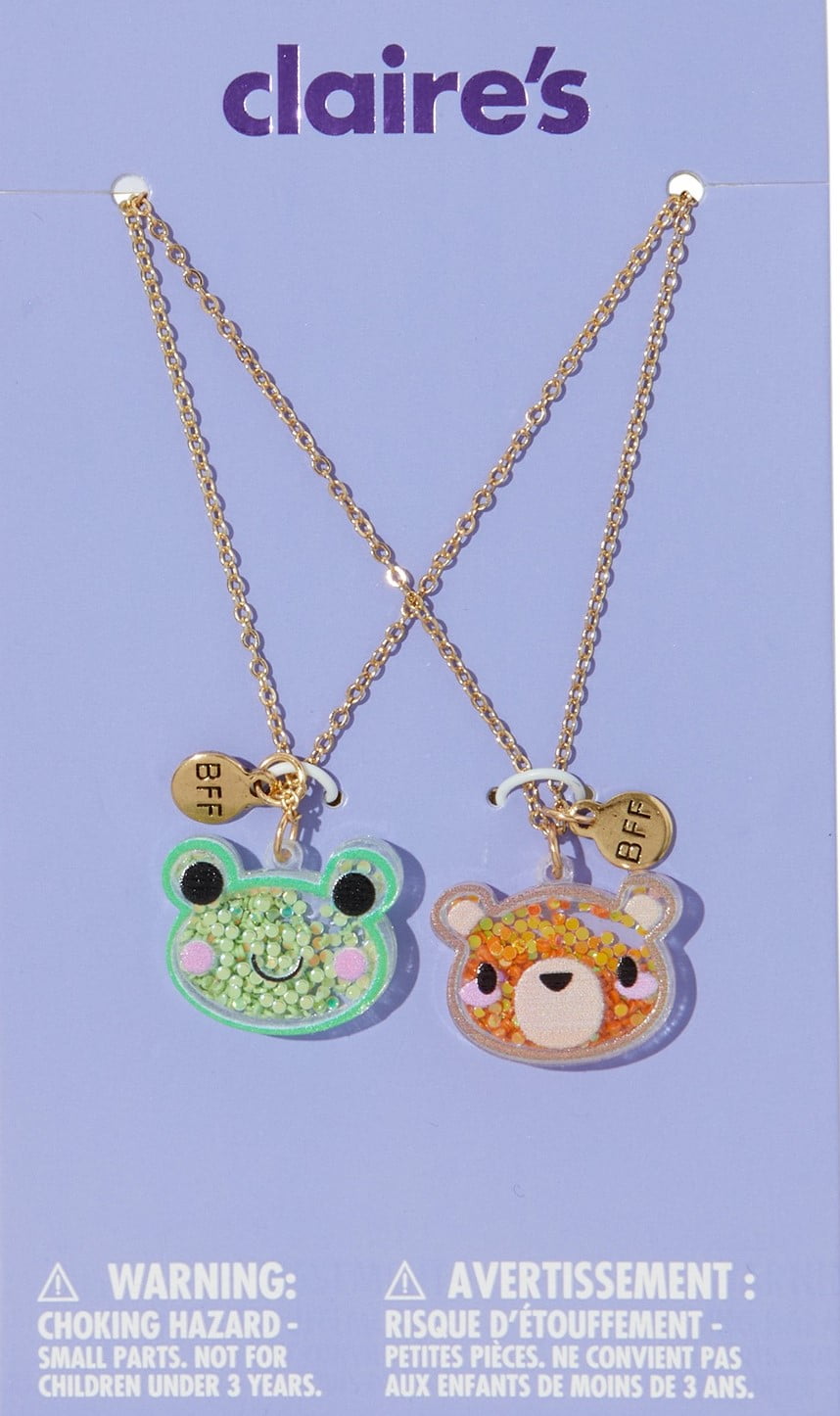 Great Frog Padlock Pendant Necklace Claire's Girls BFF Frog And