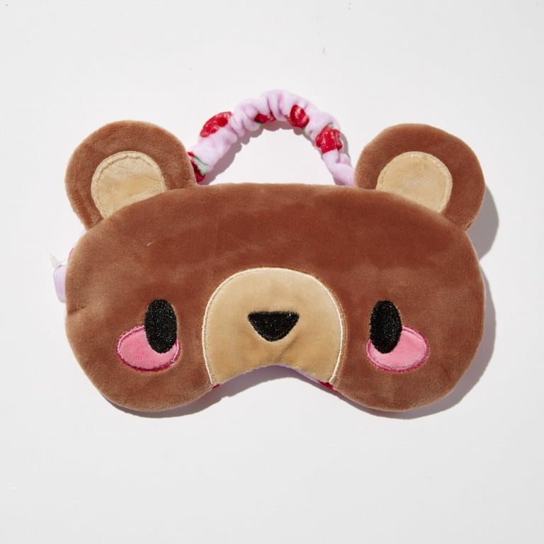 Claire's Girls Chocolate Brown Bear Fuzzy Sleep Eyemask, 1-Piece