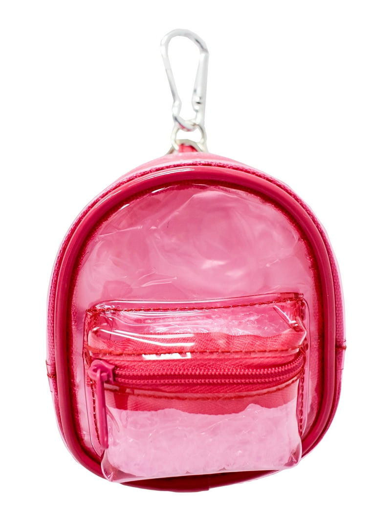 Claire's Girls Clear Pink Mini Jelly Backpack Metal Keychain