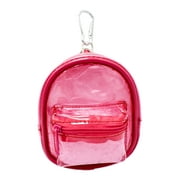 Claires Girls Clear Pink Mini Jelly Backpack Metal Keychain, Childrens