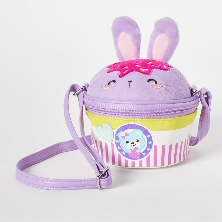 Claire s Girls Crossbody Bunny Cupcake Bag with Adjustable Straps 12 inches High