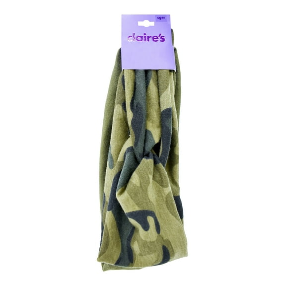Claire's Girls Green Camo and Green Twisted Fashion Headband Set, 2-Pack